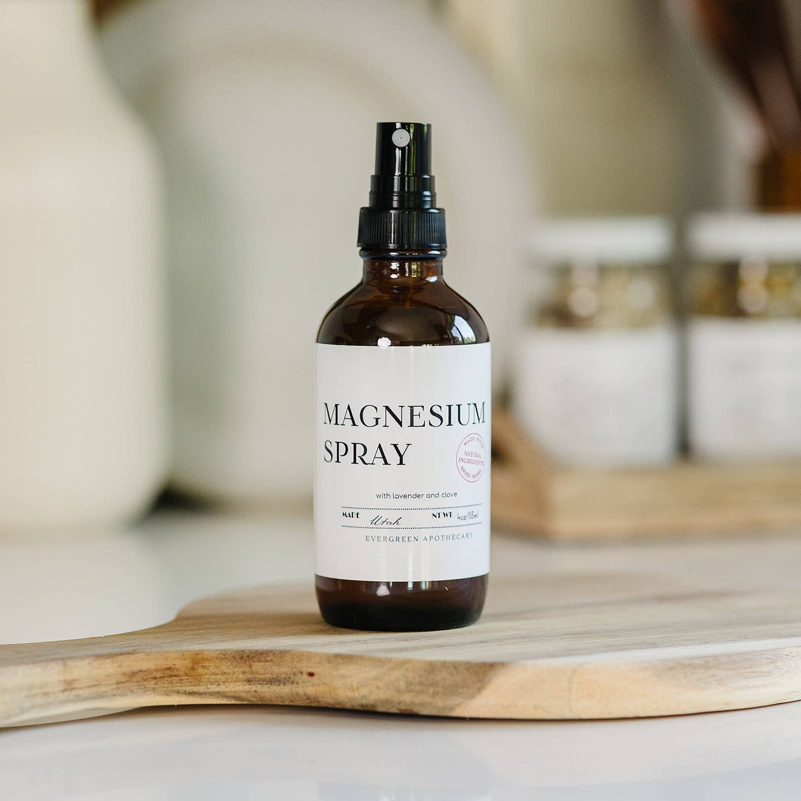 Magnesium Spray, 4oz, Glass Jar
