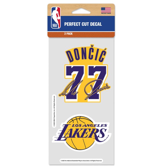 Los Angeles Lakers Luka Doncic #77 Perfect Cut Decals 2 Pack