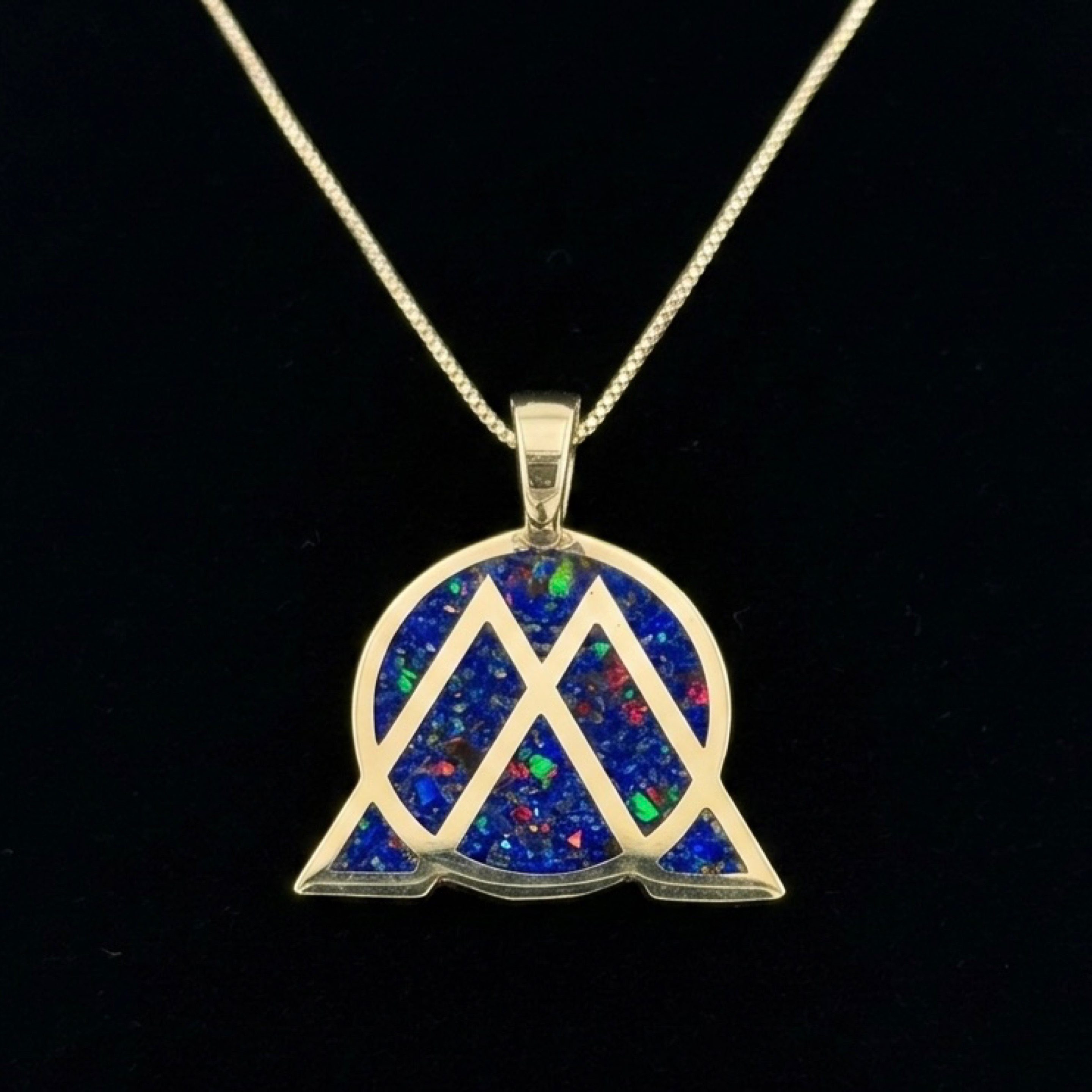 Maddy O'Neal Pendant – Blue Lapis & Opal Inlay, 925 Sterling Silver (1 of 1)
