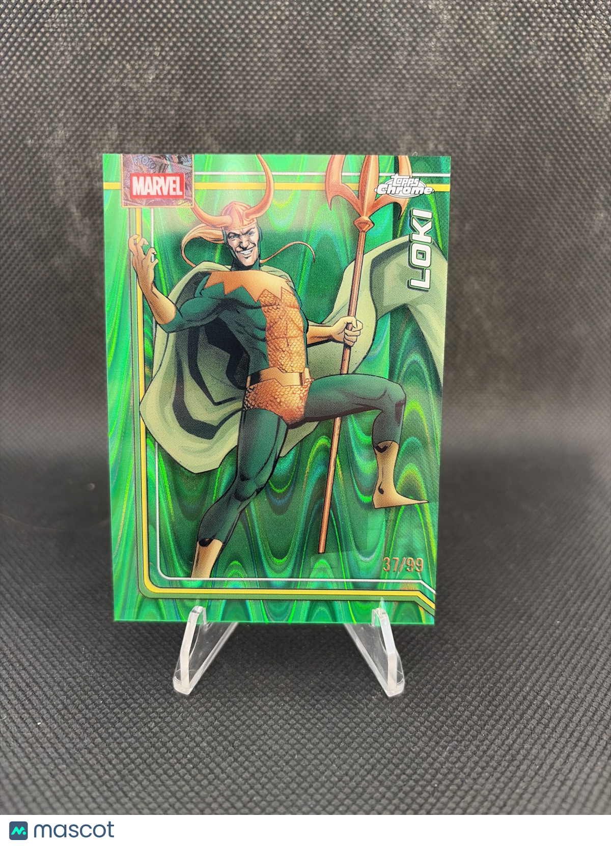 2026 Topps Chrome Marvel Loki Green Ray Wave /99
