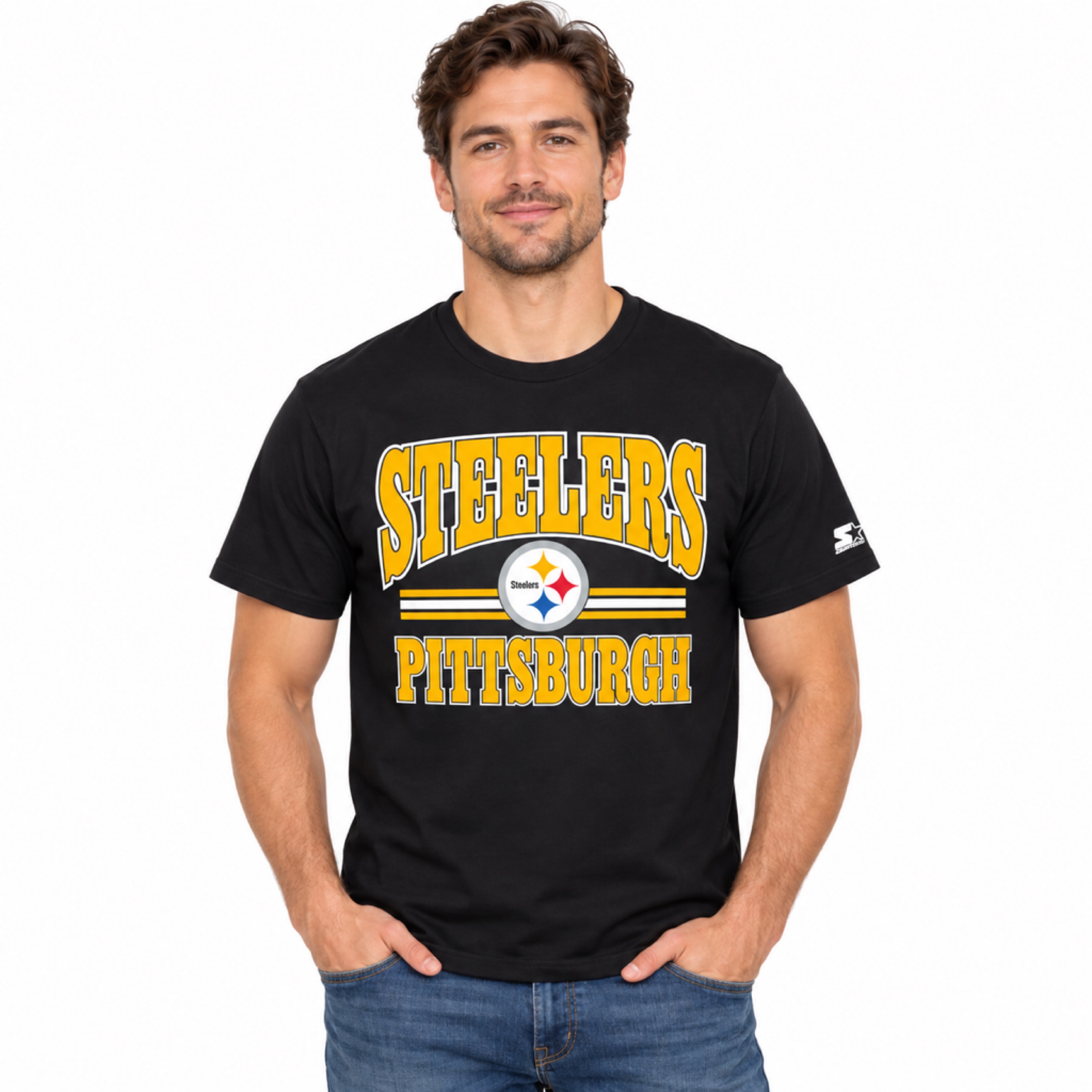Pittsburgh Steelers Black Starter Endzone Shirt — view 1