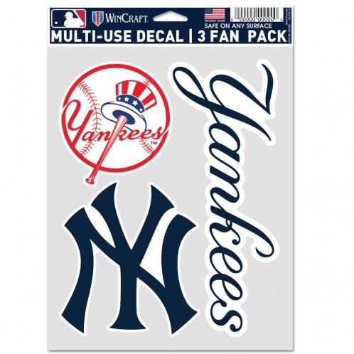New York Yankees Multi Use 3 Pack Fan Decals
