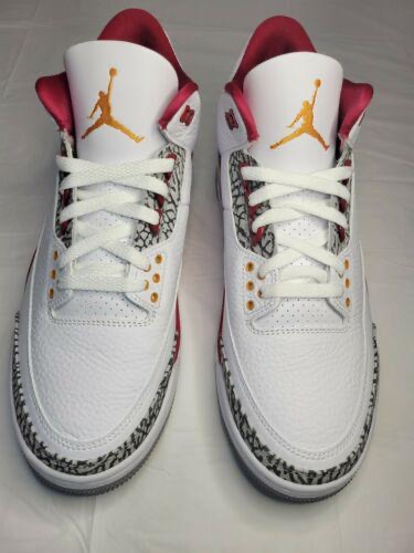 Nike Jordan Mens Air Jordan 3 Ct8532 126 Cardinal, White/Light Curry-Cardinal Red size 10.5 (new)