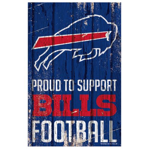 Buffalo Bills Proud to Support Wooden Sign 11x17"