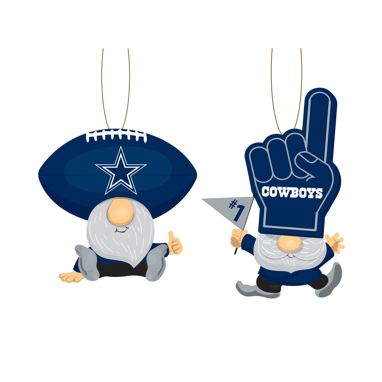 Dallas Cowboys #1 Fan Santa Ornament