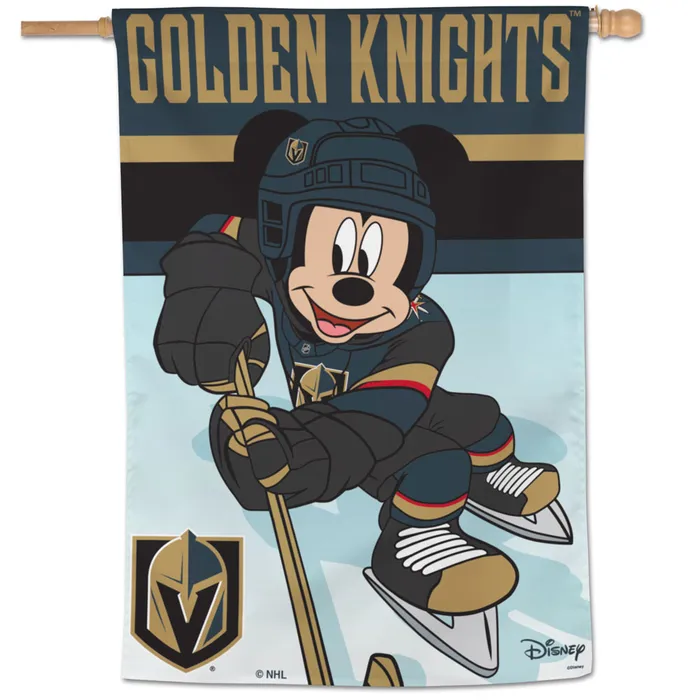 Vegas Golden Knights Disney Theme Vertical House Flag 28x40"