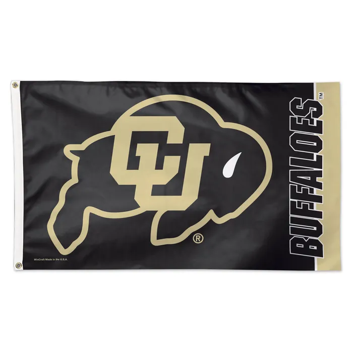 Colorado Buffaloes Black Deluxe Wordmark Flag 3x5'