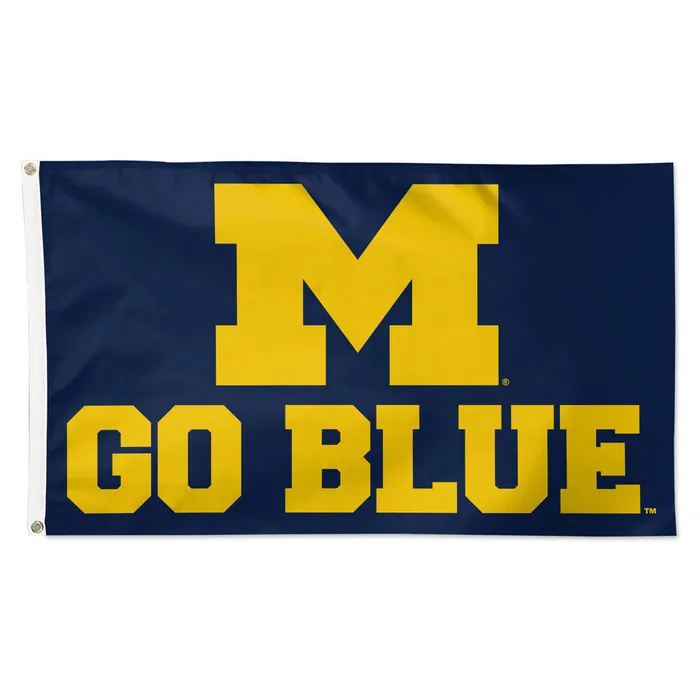 Michigan Wolverines Navy Deluxe Go Blue Flag 3x5'