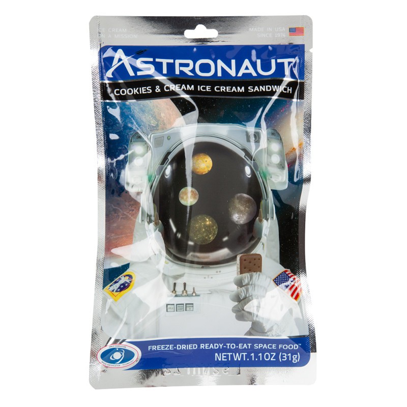 Astronaut Freeze Dried Cookies Cream Ice Cream Sandwich 1oz  10ct
