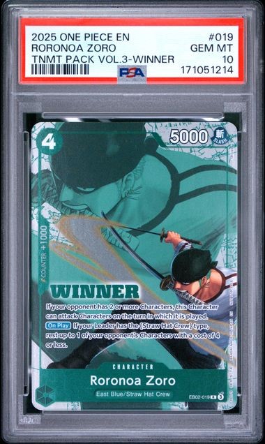2025 ONE PIECE TOURNAMENT PACK VOL.3 #019 RORONOA ZORO TNMT PACK VOL.3-WINNER