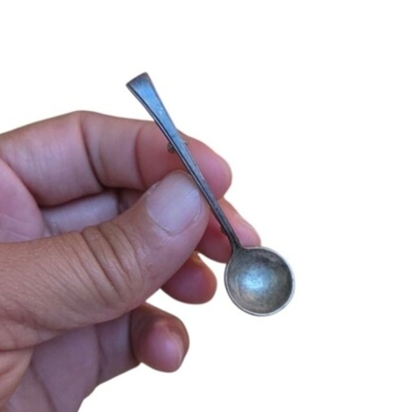Vintage Fine Arts Sterling Silver Salt Spoon Pin Brooch