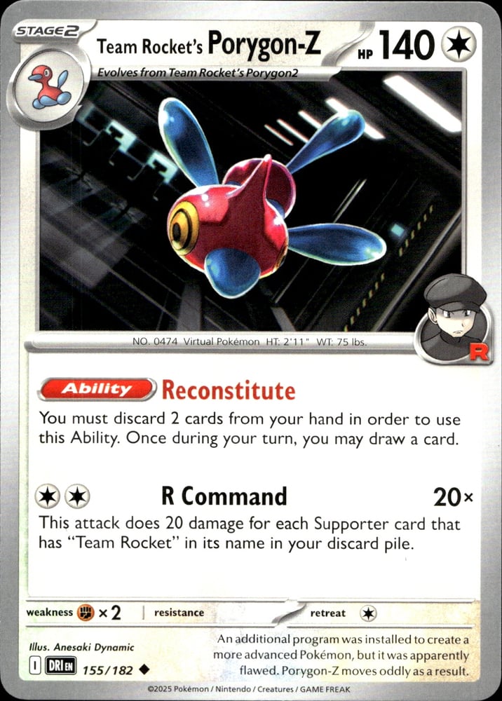 Team Rocket's Porygon-Z - SV10 155/182