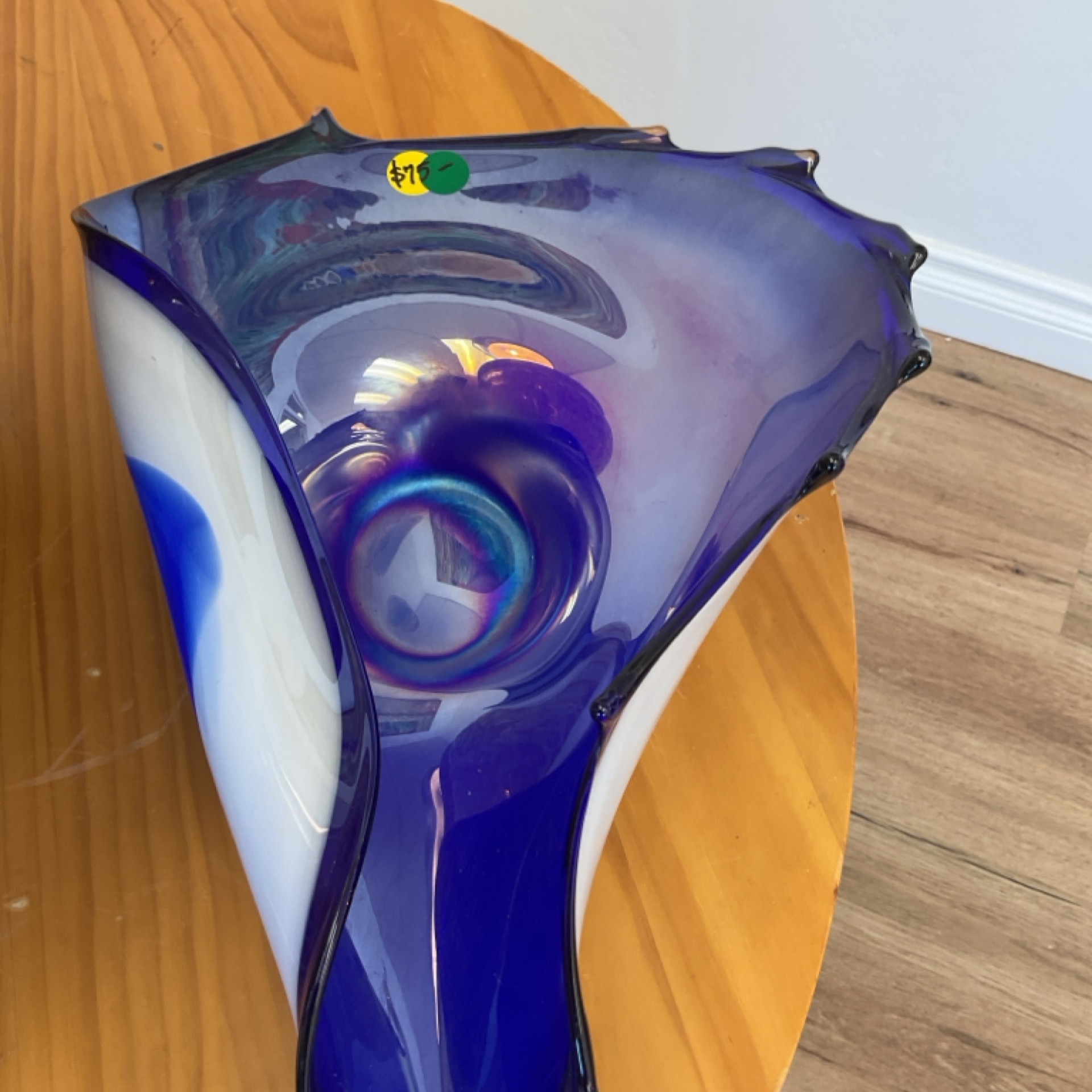 Glass Blue Modern Wave Bowl
