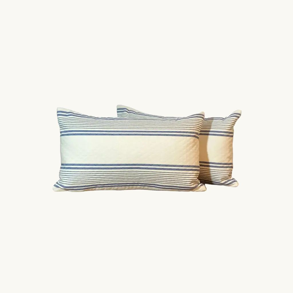 Navy & Cream Quilted Strip Horizontal