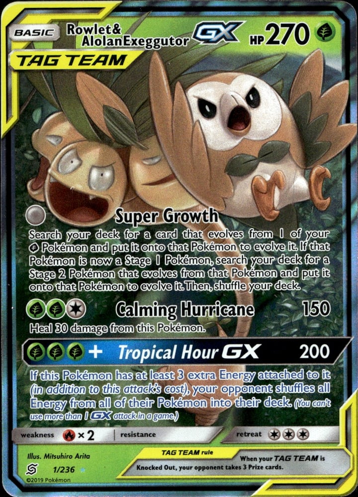Rowlet & Alolan Exeggutor GX - SM11 1/236