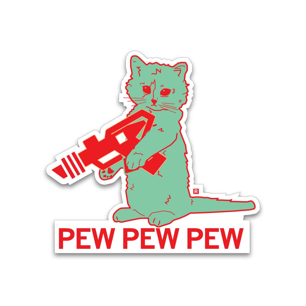 RAYGUN - Pew Pew Pew Lime Die-Cut Sticker