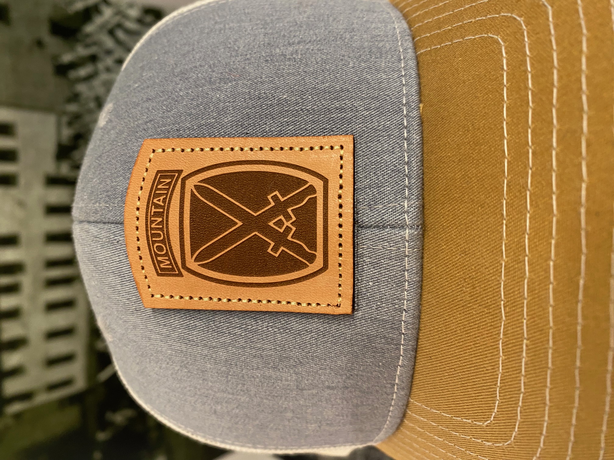 10th Mountain Division Logo Hat Grey/Birch with Leather Patch