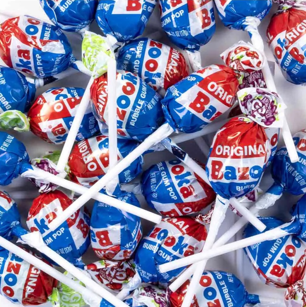 Bazooka Pops Gum Filled Assorted Fruit Lollipops 5 lb