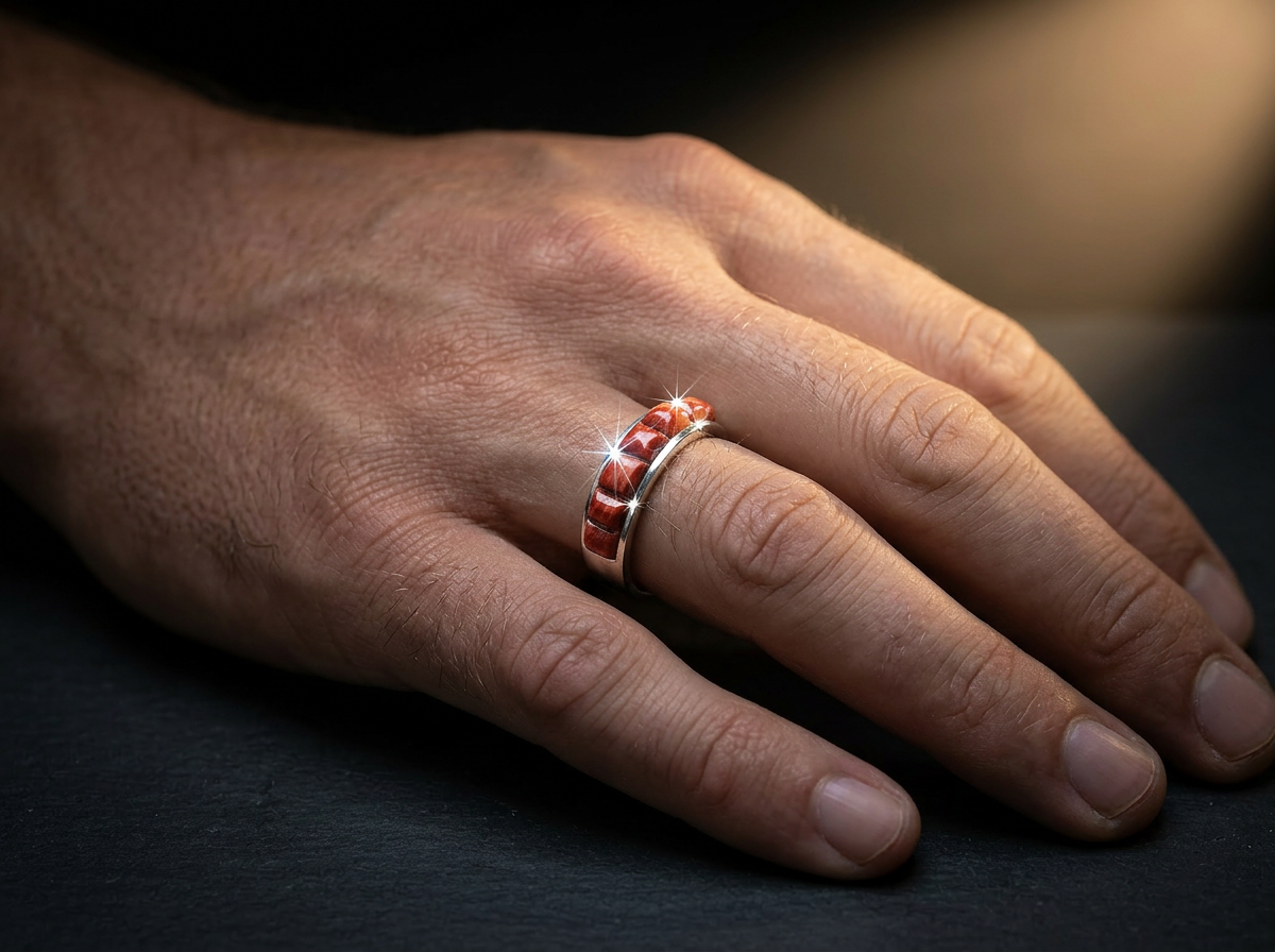 Sterling Silver Coral Ring -  #072