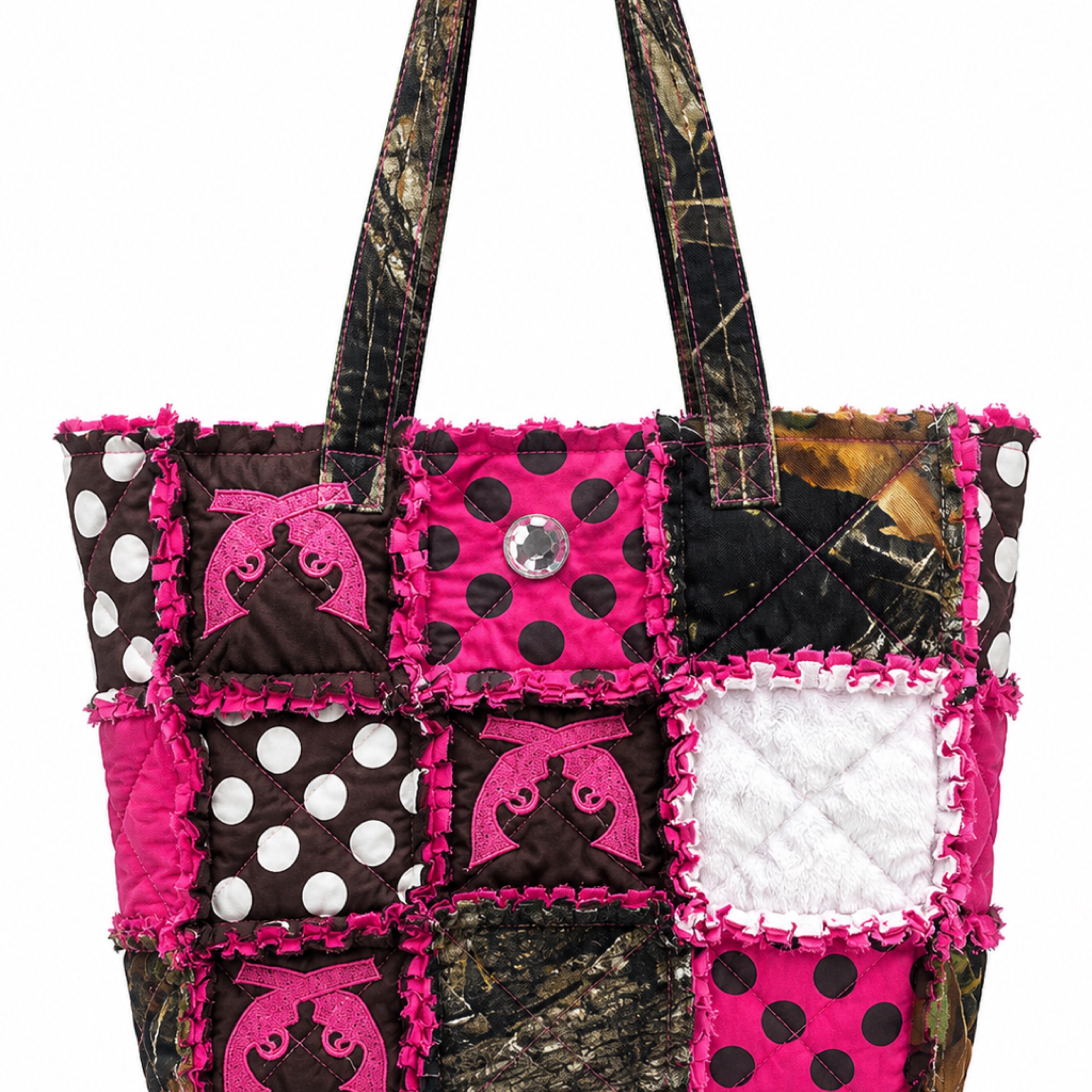 Pink Patchwork Western Tote Bag