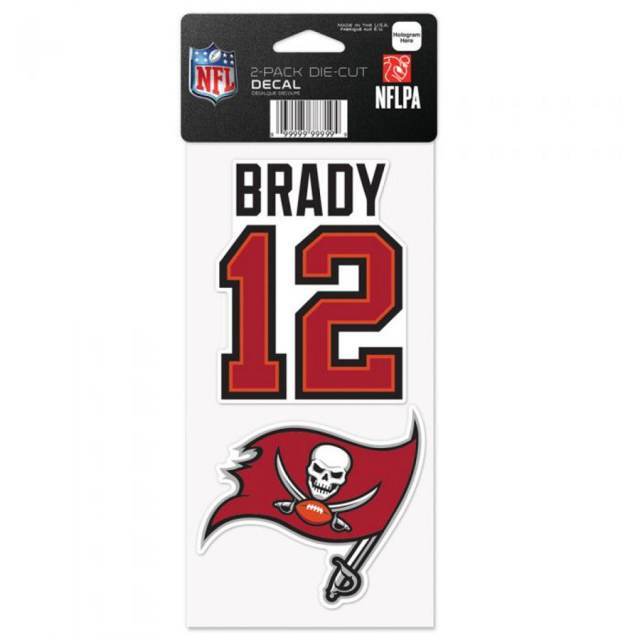 Tampa Bay Buccaneers Tom Brady Die Cut Decals 2 Pack