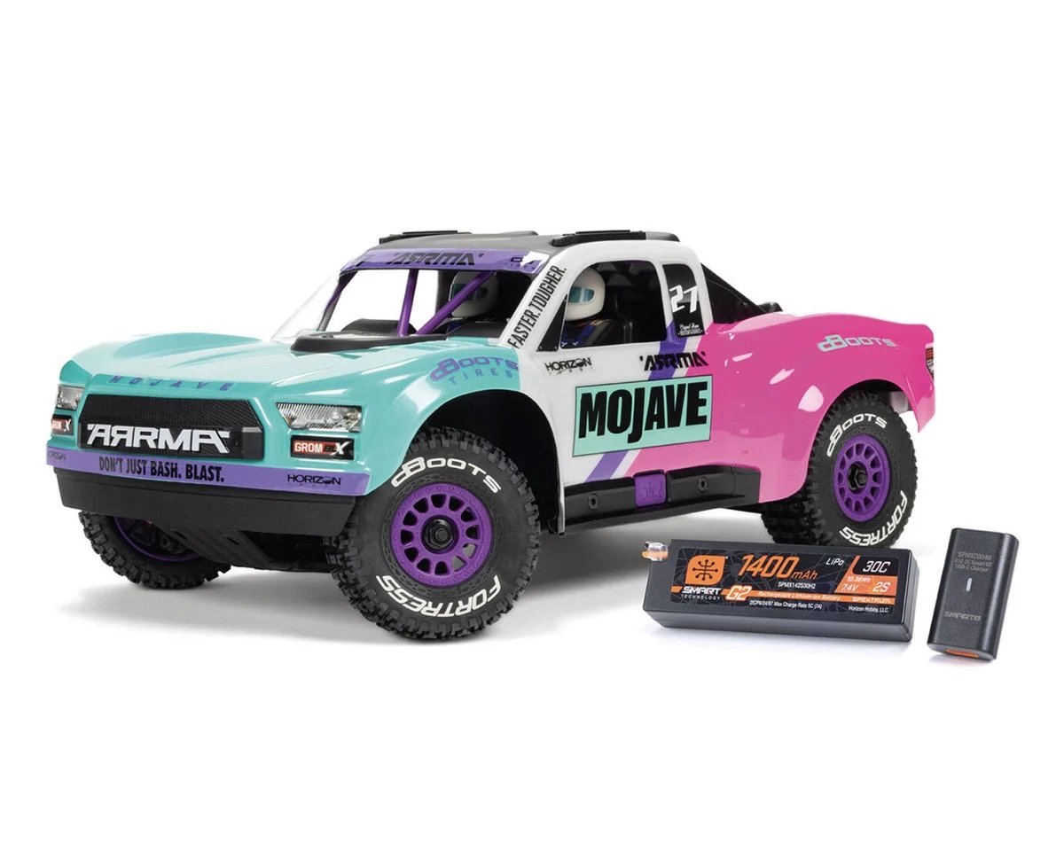 Arrma RC Truck Mojave Grom 4x4 223S BLX Brushless Small Scale Desert Truck RTR with DSC, Battery & Charger Included, Teal