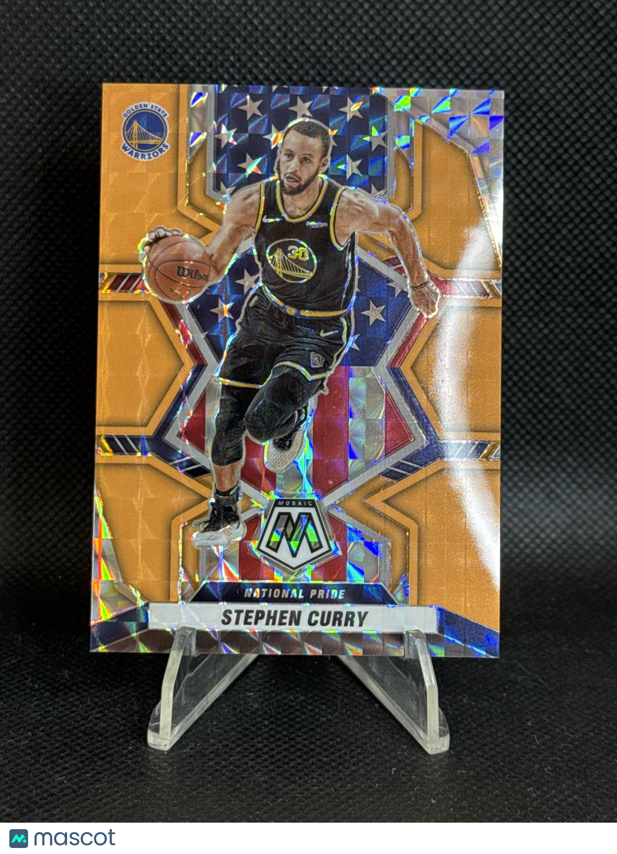 2021-22 panini mosaic Stephen Curry Orange Fluorescent /25