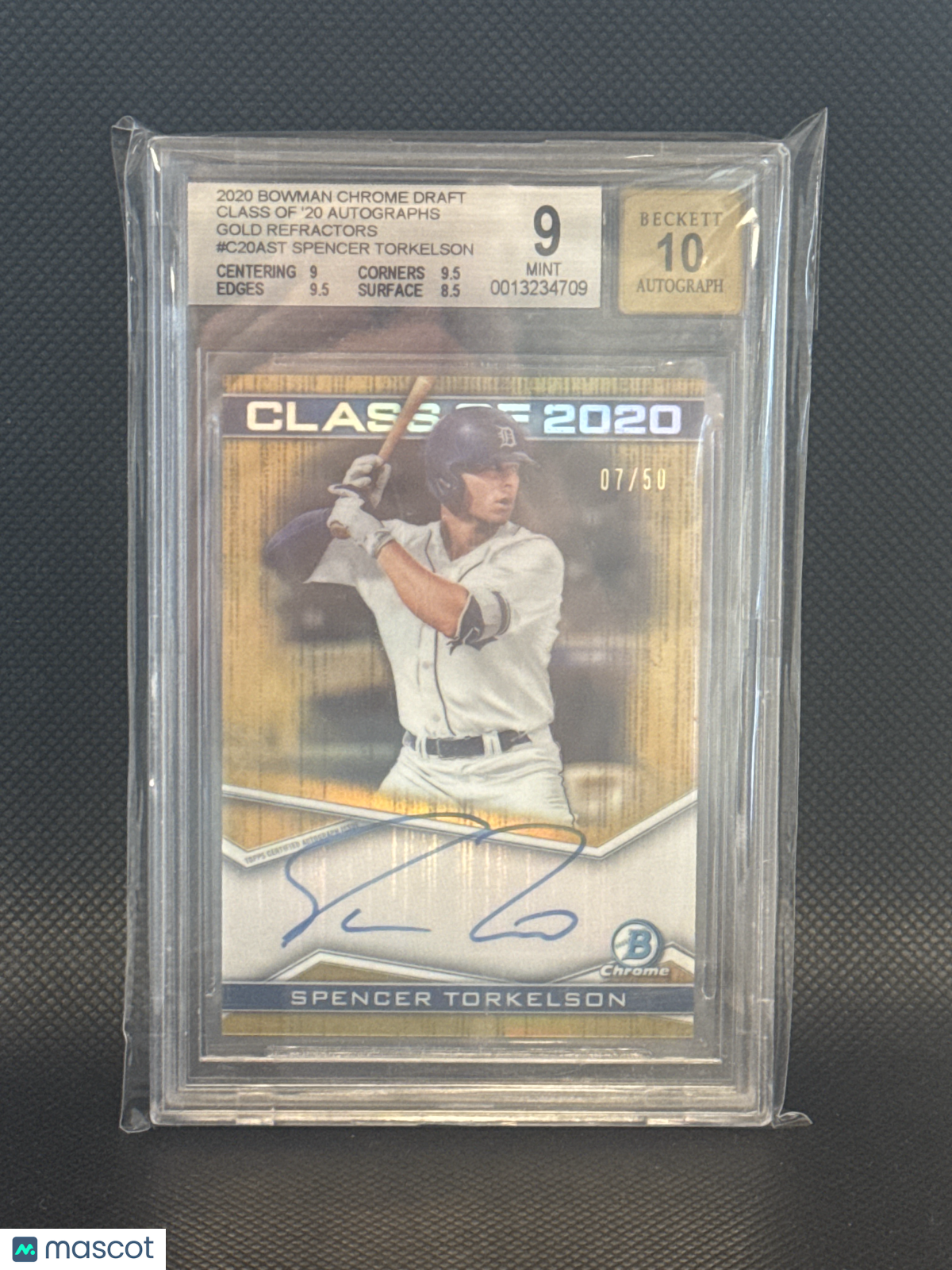 2020 Bowman Chrome Draft Class of '20 Auto Gold Spencer Torkelson #C20AST BGS 9