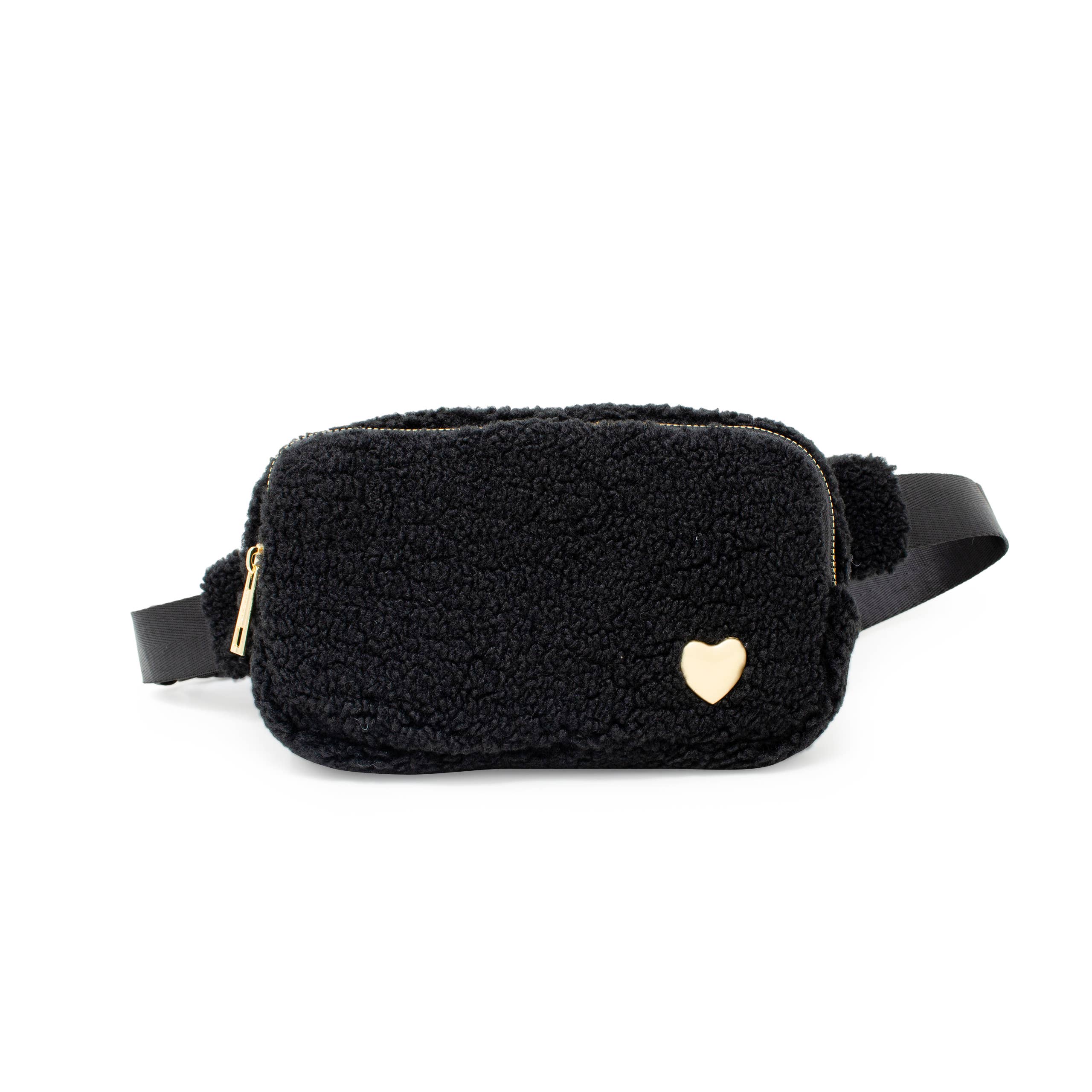 Fuzzy Crossbody Sling Bag w/ Heart for Kids
