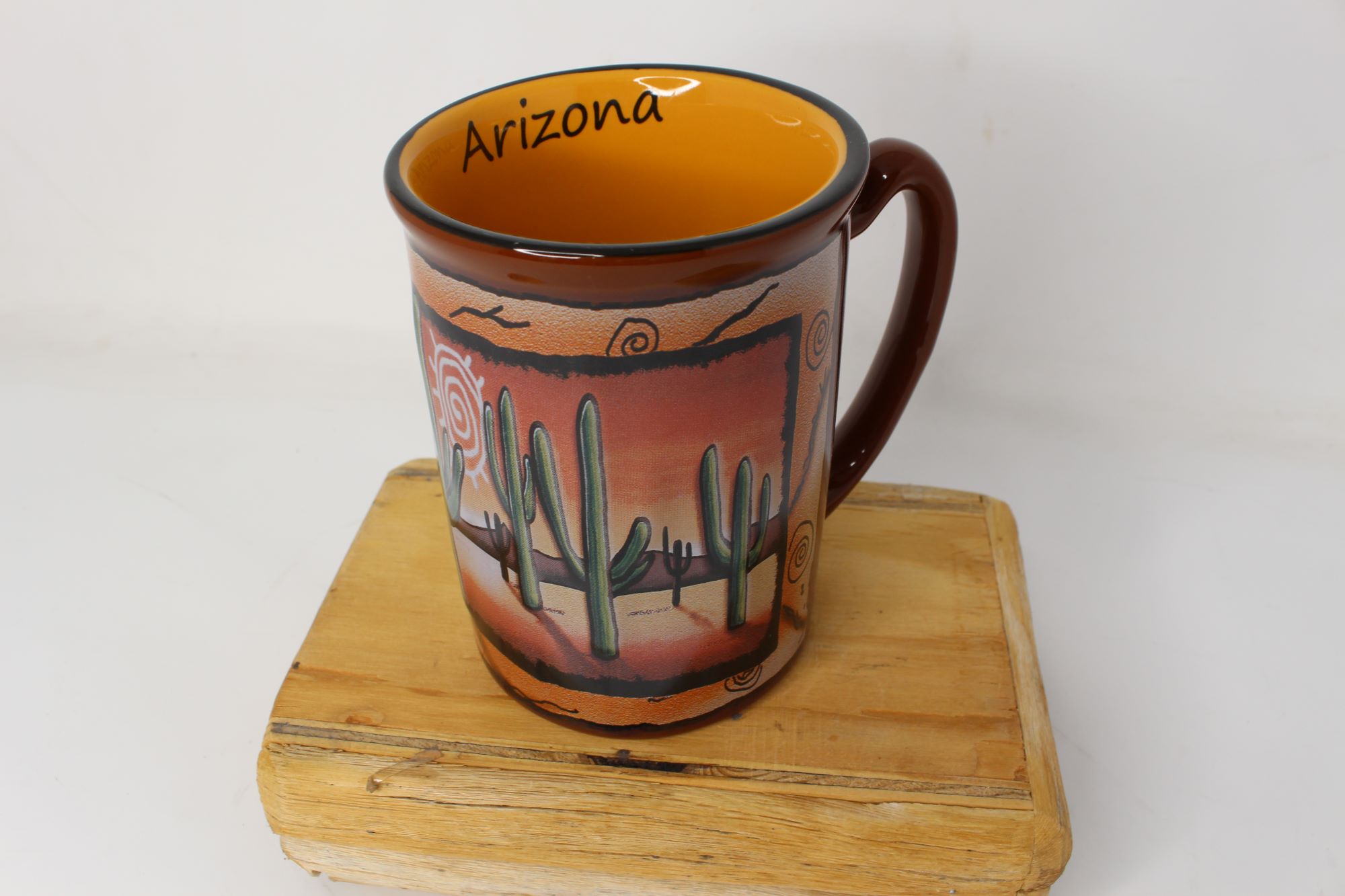 Mug - Brown Embossed Cactus ***