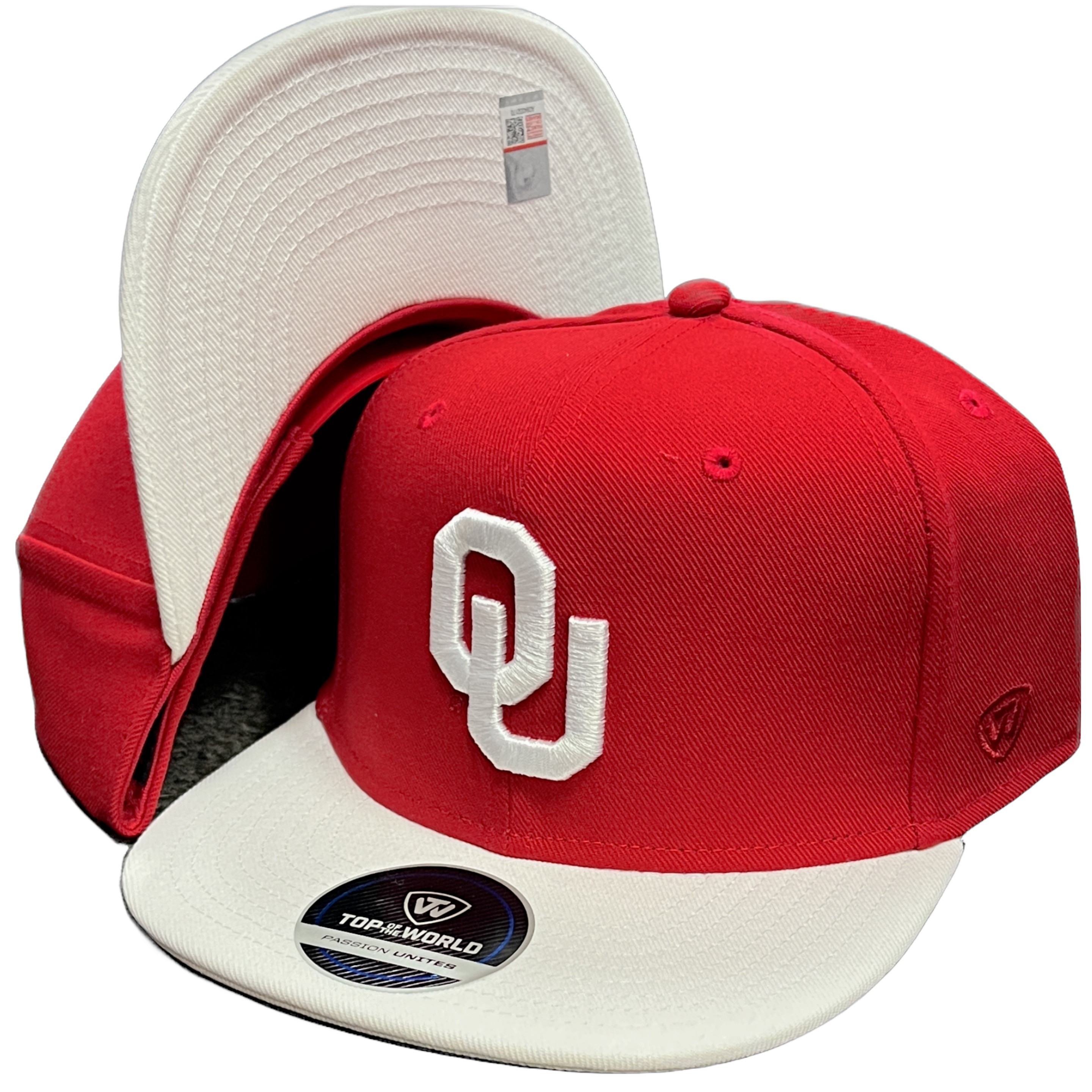 Oklahoma Sooners Cardinal Top of the World Snapback Hat