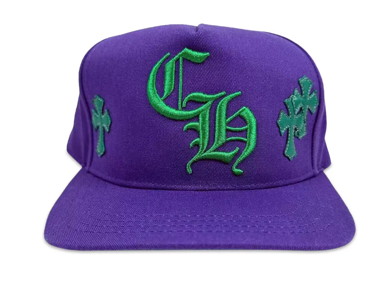 Preowned Chrome Hearts Cross Patch Trucker Hat 'Purple/Green'