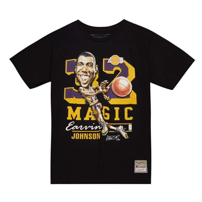 Los Angeles Lakers Magic Johnson Mitchell and Ness Caricature Shirt