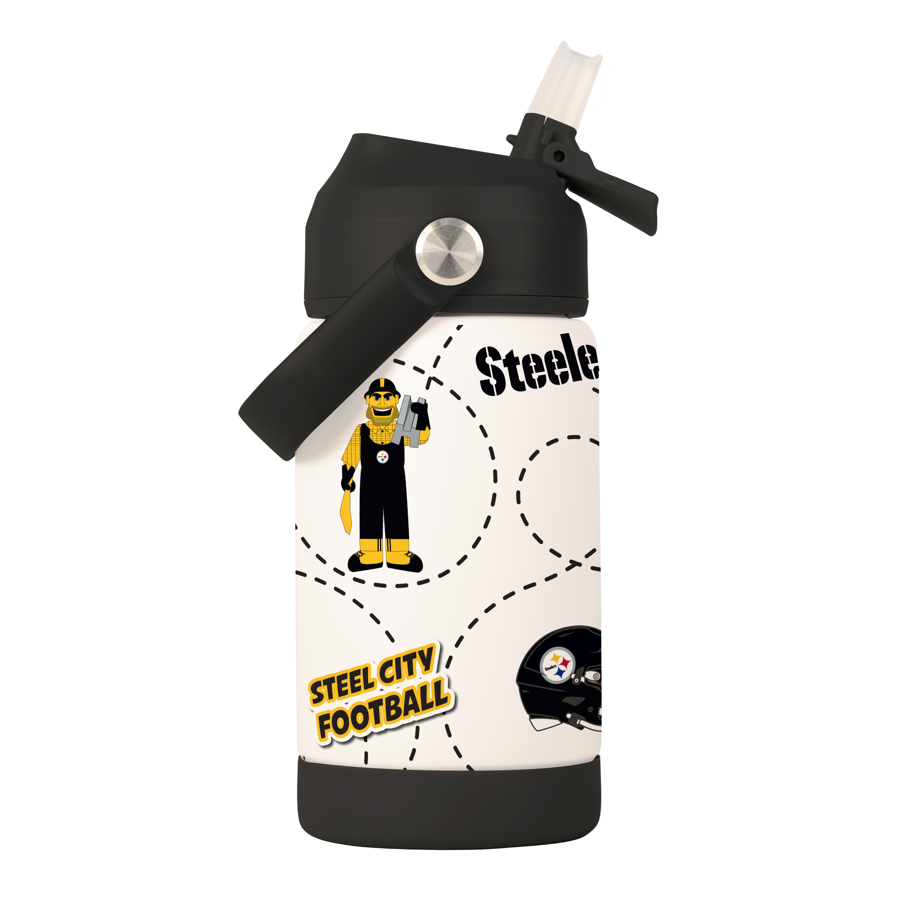 Pittsburgh Steelers Kids Stainless Steel Mascot Bottle 12oz