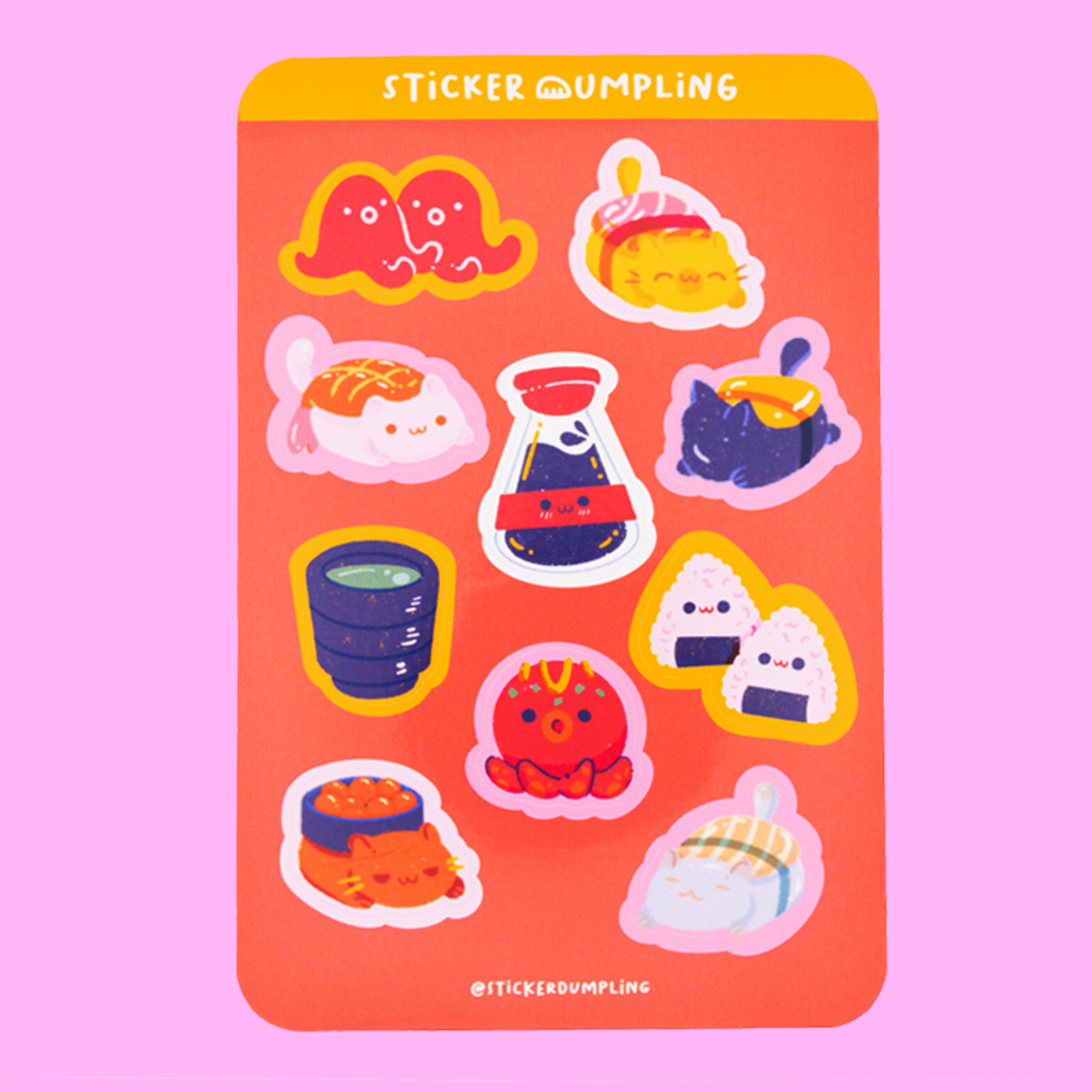 Sushi Cats Sticker Sheet