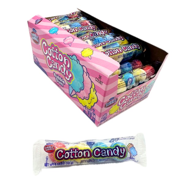 Dubble Bubble Cotton Candy Gumball Tube 36ct Tray