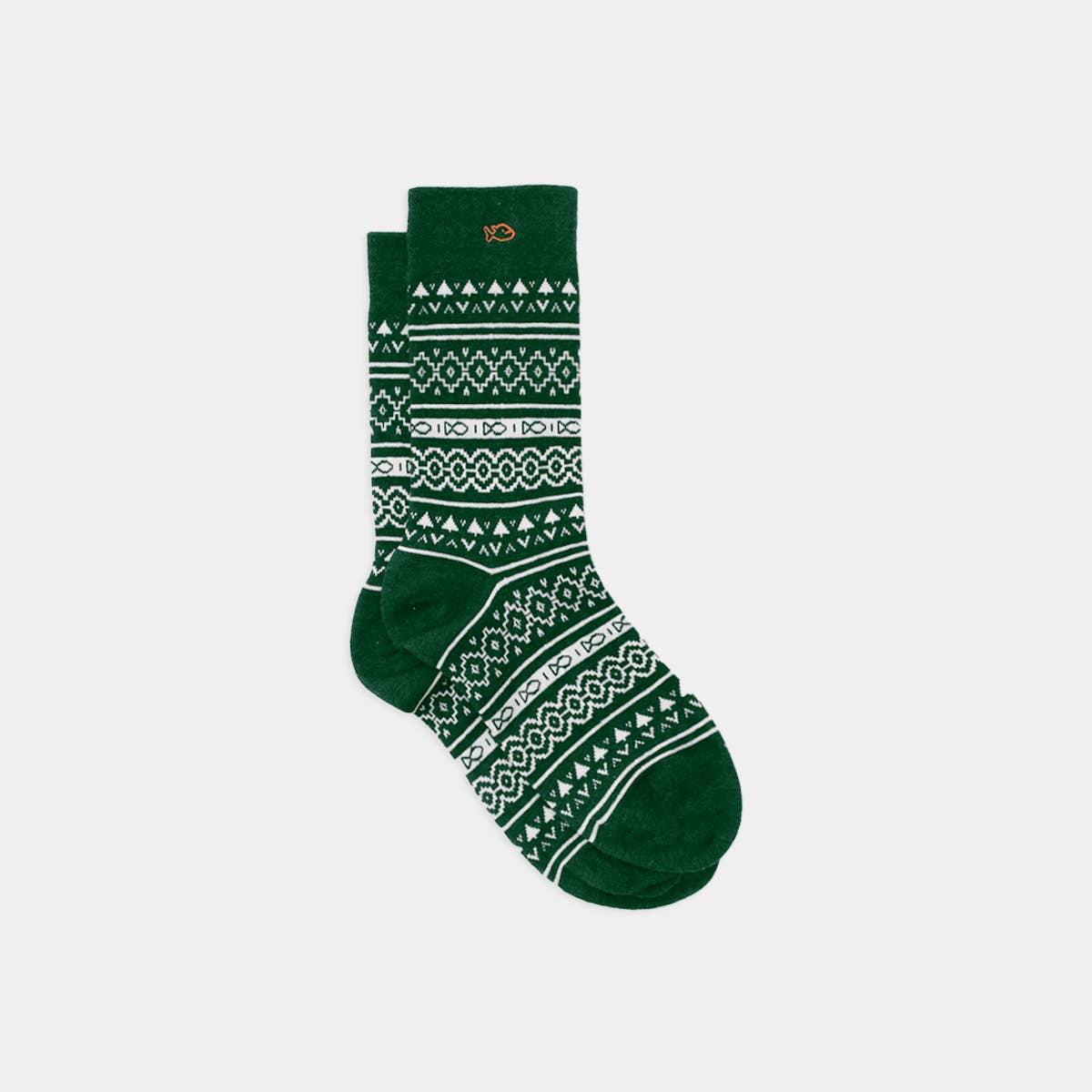 Jacquard Combed Cotton Socks - One Size