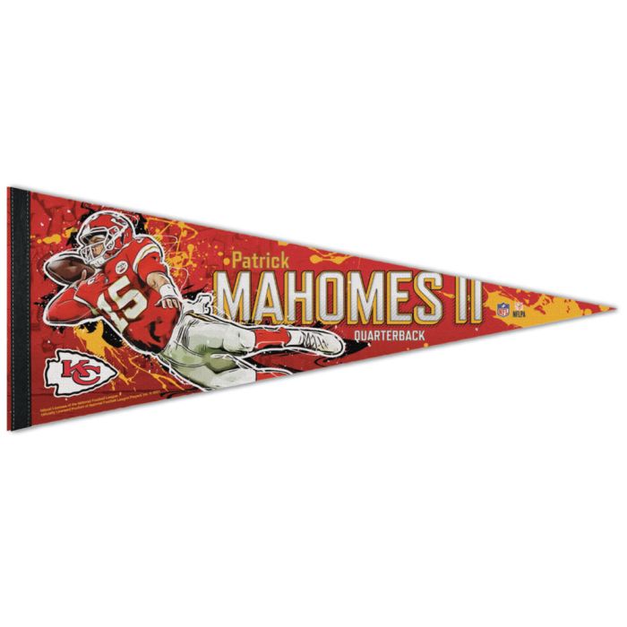 Kansas City Chiefs Patrick Mahomes Splatter Premium Pennant 12x30"