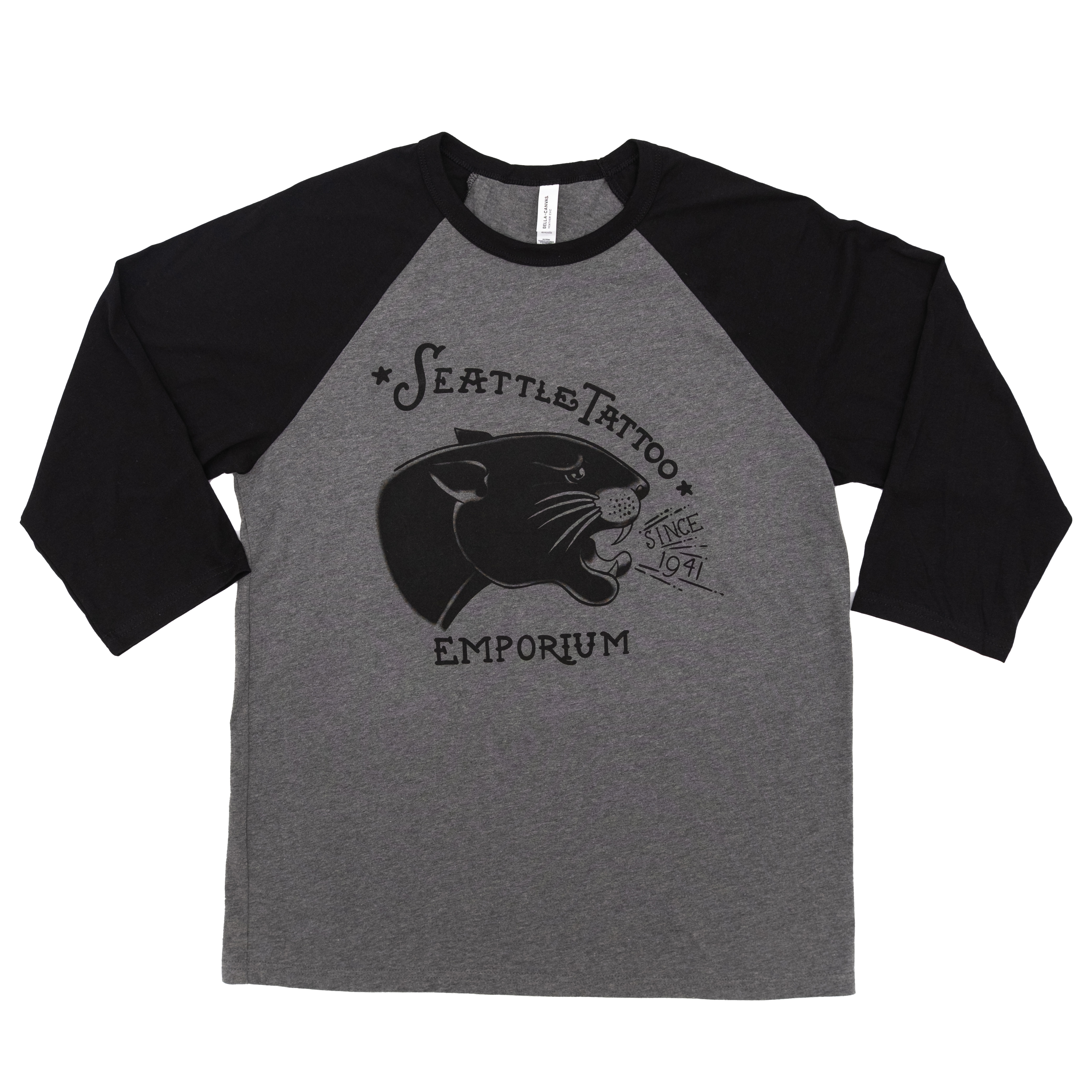 BASEBALL T SHIRT (BLACK & GREY)