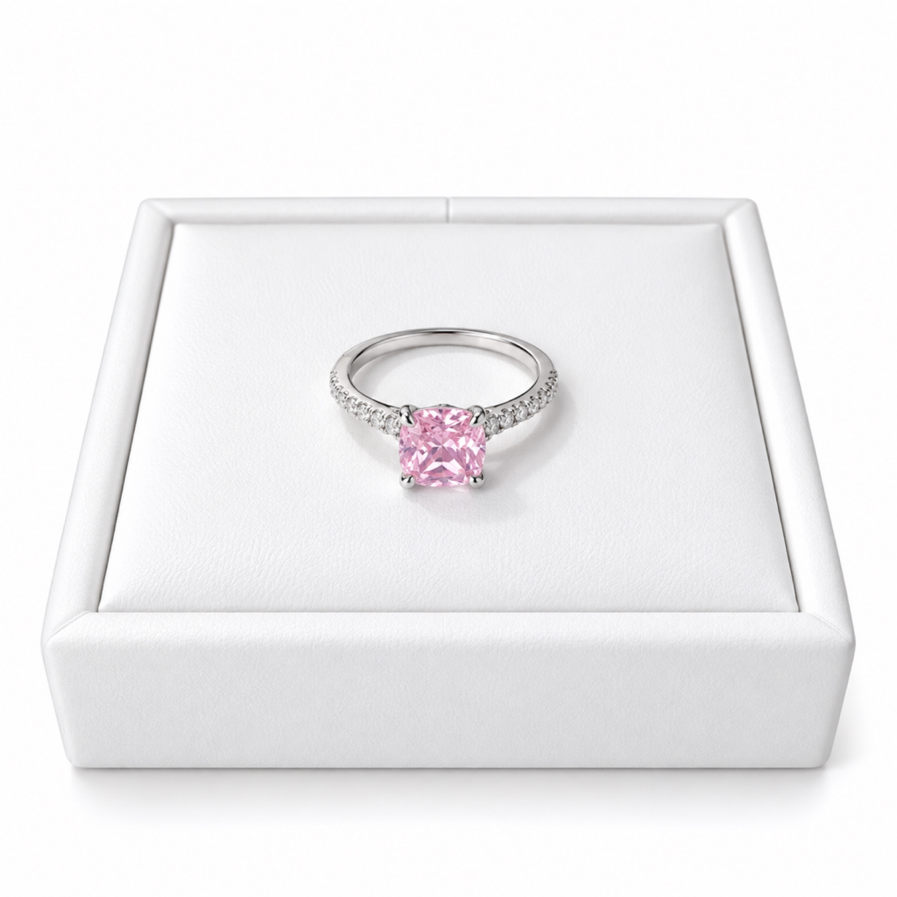 Solitaire Pink Stone Ring 