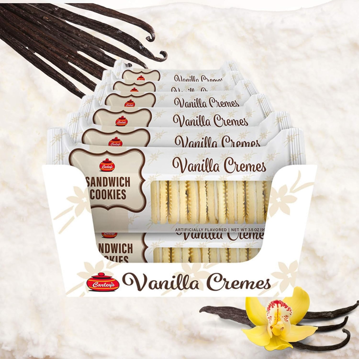 Carleys Vanilla Creme Sandwich Cookies 3.5 oz 12 ct Tray