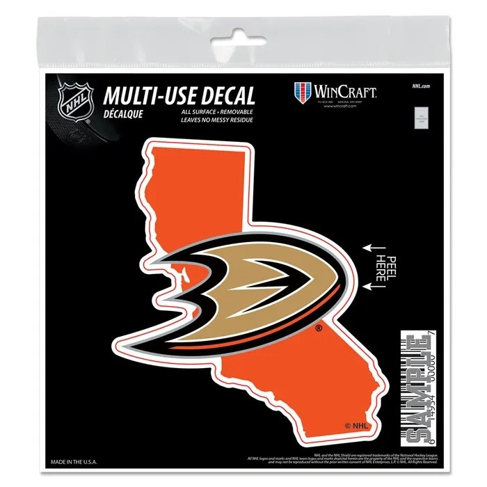 Anaheim Ducks Retro State Decal 6x6"