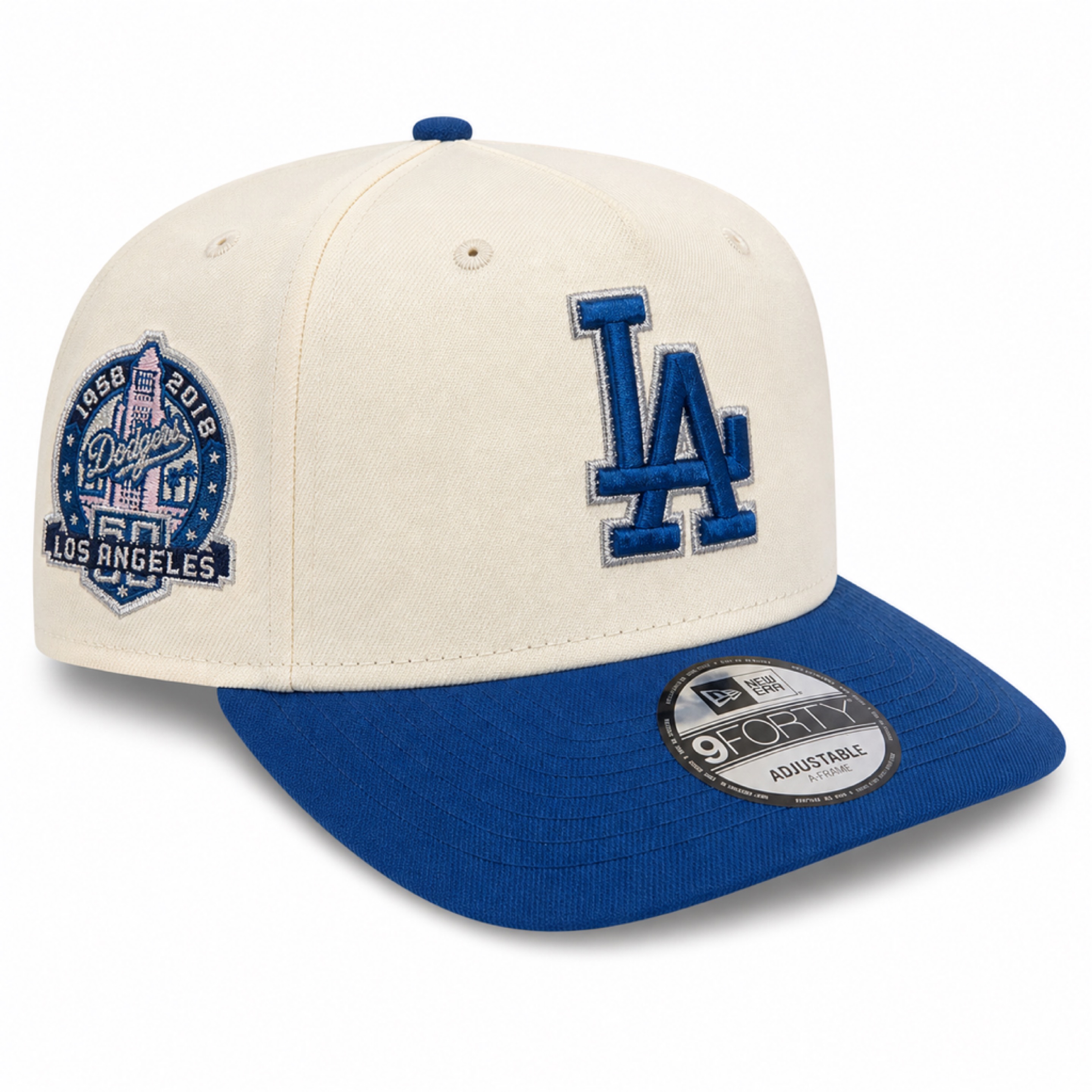 Los Angeles Dodgers Natural/Royal New Era 9FORTY 60th Anniversary Snapback Hat
