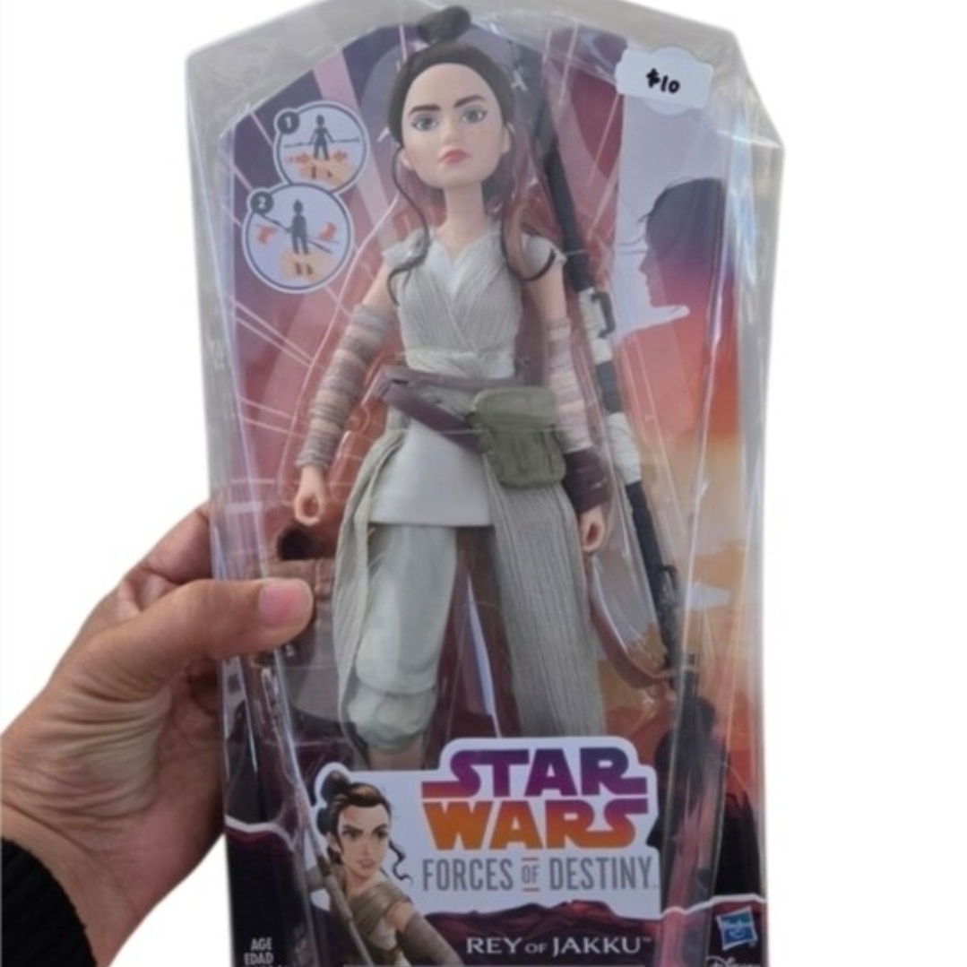 Hasbro Star Wars Forces of Destiny Rey of Jakku Adventure Fjigure Damaged Box