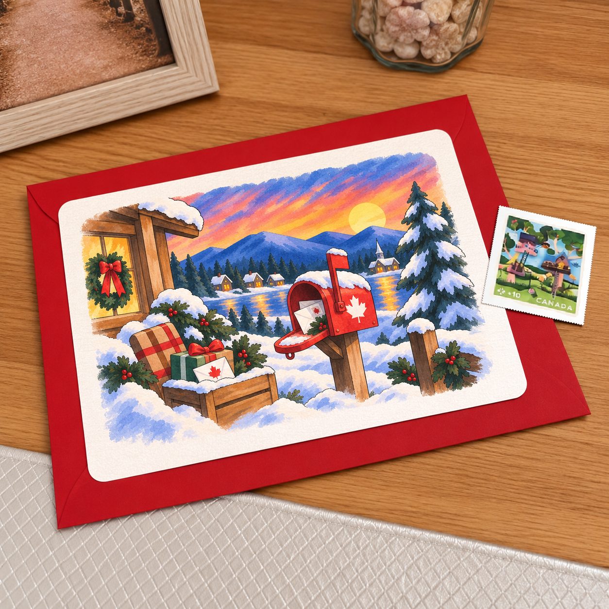 Postcard 4x6 - Somewhere in December (+Stamp)