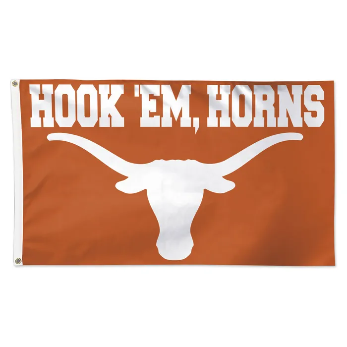 Texas Longhorns Deluxe Hook 'em Horns Flag 3x5'