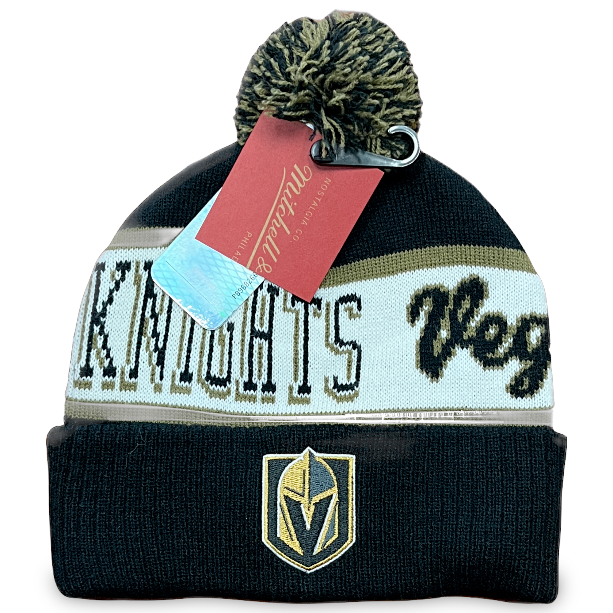 Vegas Golden Knights Block Party Mitchell and Ness Pom Beanie