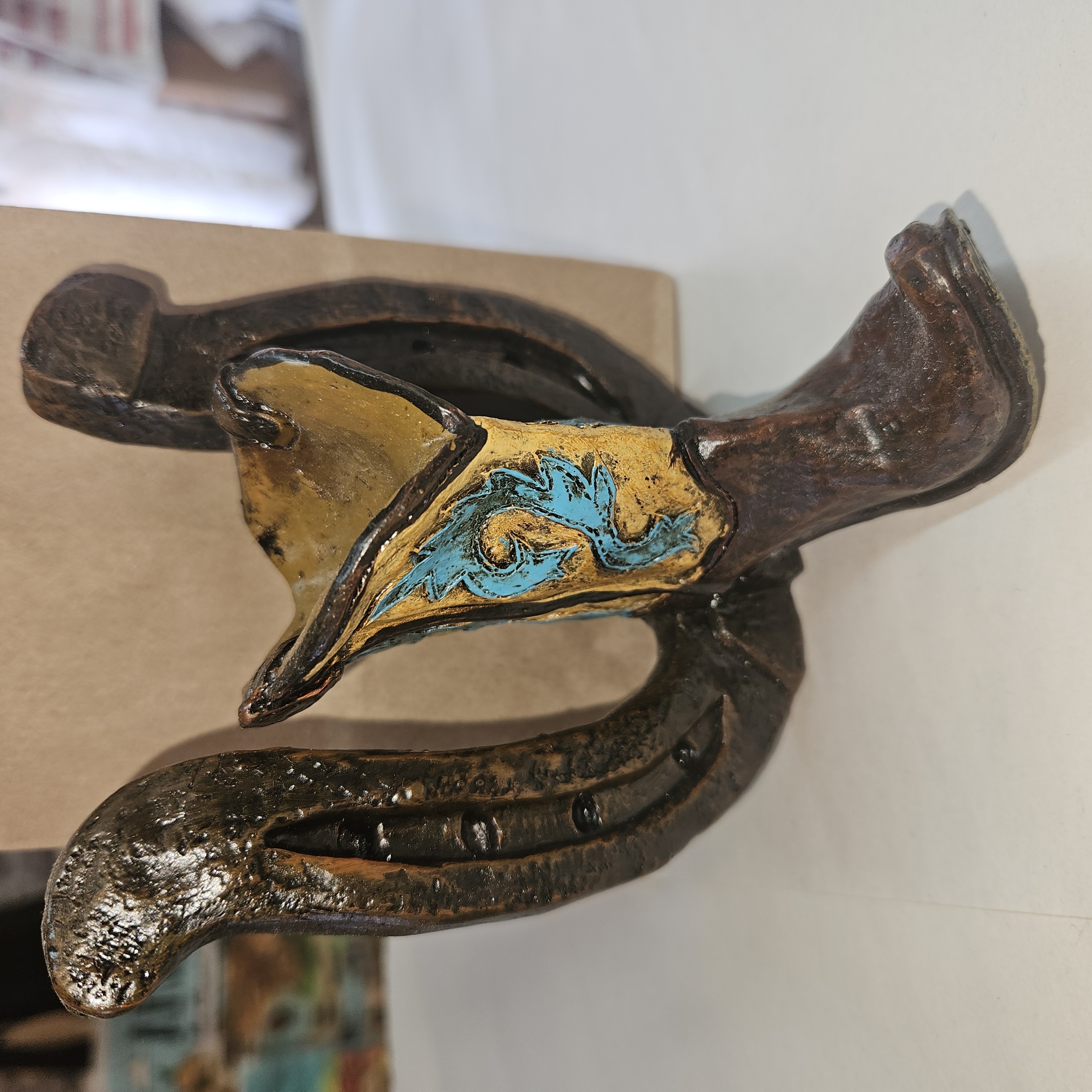 Boot Hook Single Blue/Beige ***
