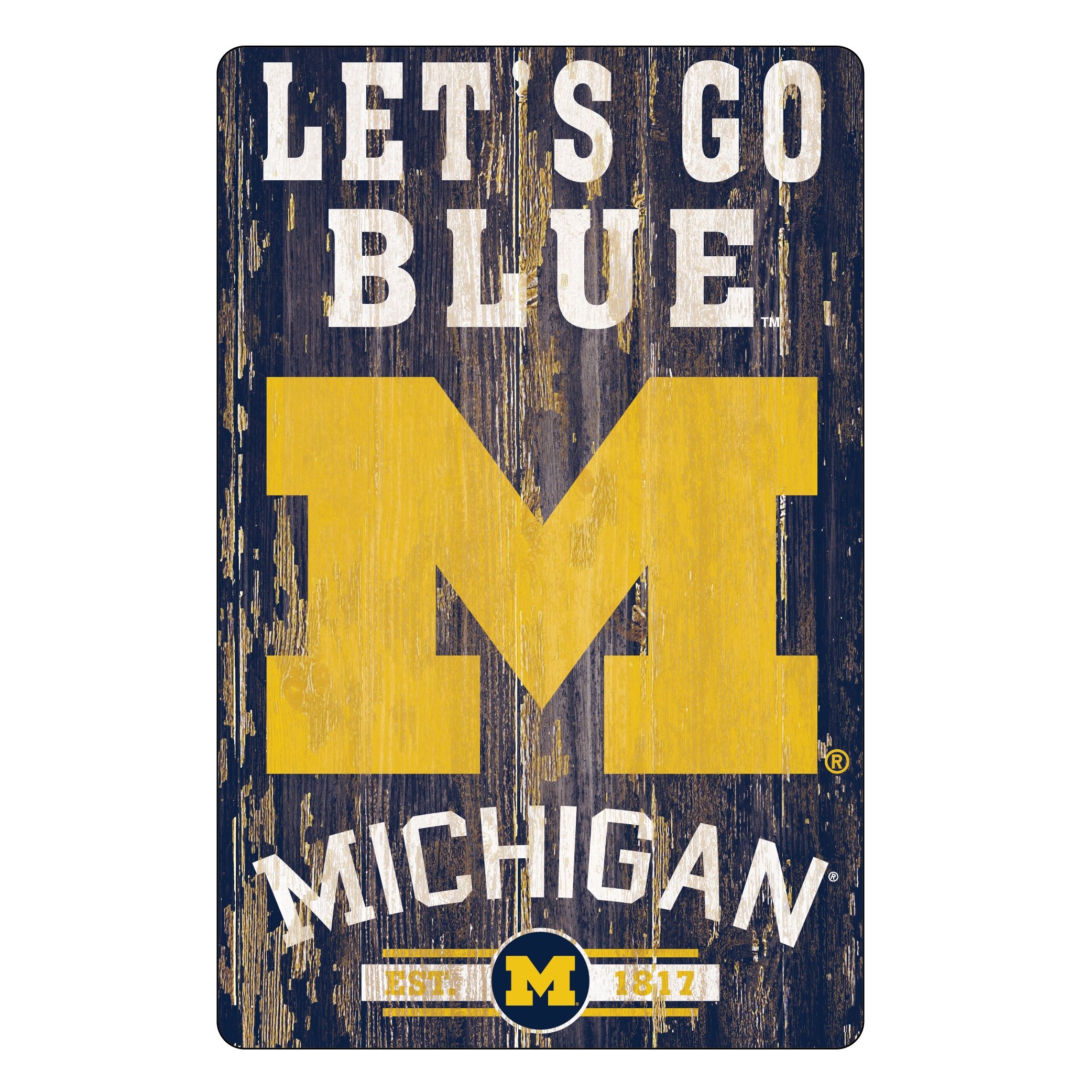 Michigan Wolverines Wood Slogan Sign 11x17"