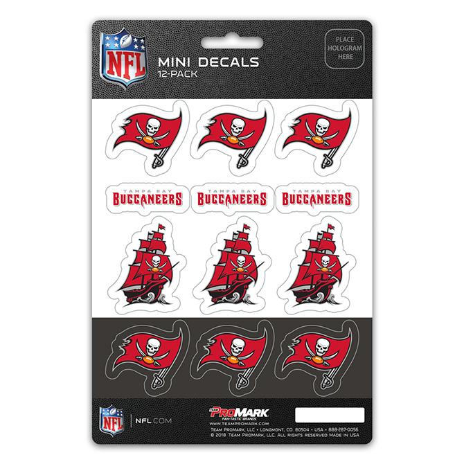 Tampa Bay Buccaneers Mini Decals 12pk Set